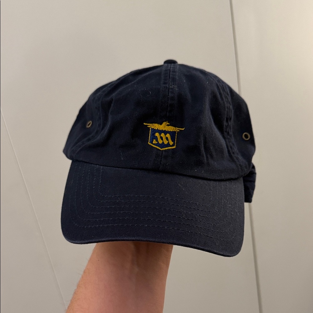 Navy Cap with Gold Logo